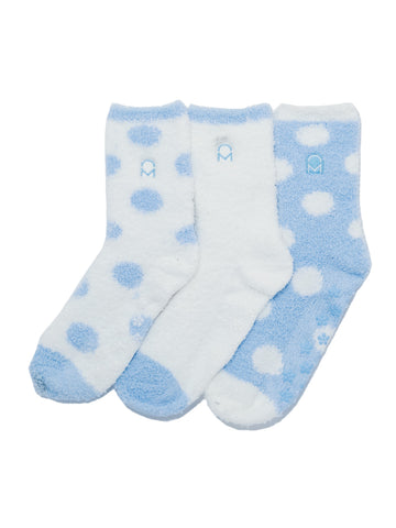Women's (3 Pairs) Soft Anti-Skid Fuzzy Winter Crew Socks - Set D16